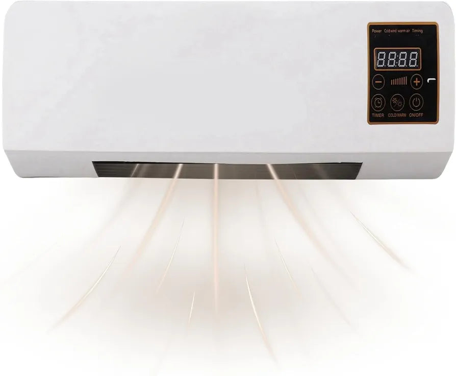 𝓓rumstone  Indoor Wall Heater 1500W – Quiet Operation, 8H Timer, Air Conditioner Function, Perfect for Bedroom & Home Heating & Cooling Compact & Stylish