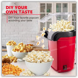 VikriDA  Hot Air Popper, Electric Popcorn Maker Machine with 1200W, No oil needed, Healthy and Delicious Snack for Kids, Adults.Great for Holding Parties in Home