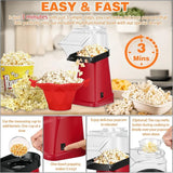 VikriDA  Hot Air Popper, Electric Popcorn Maker Machine with 1200W, No oil needed, Healthy and Delicious Snack for Kids, Adults.Great for Holding Parties in Home